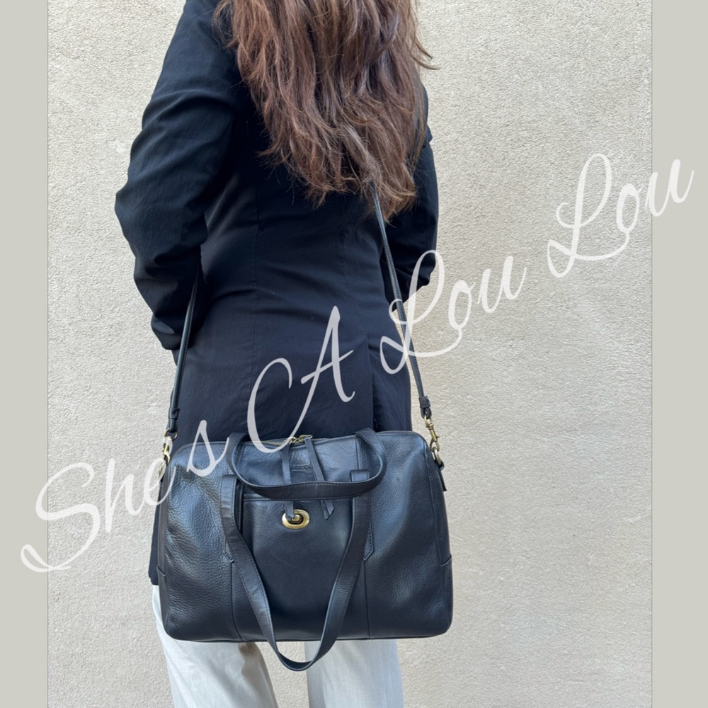 🆕Margot New York Soft Leather Speedy Satchel/Crossbody Bag in Black